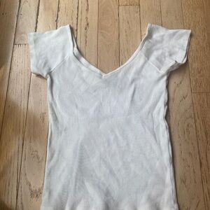 Brandy Melville White Top V Neck